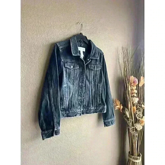 WOMAN’S LIZ CLAIBORNE DENIM BLUE JEAN COAT JACKET  SIZE M - Picture 2 of 5